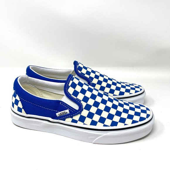 Vans Shoes - Vans Women Classic Slip-On Checkerboard Blue Canvas Low Top Sneaker VN0A5AO862C